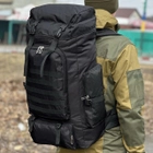 Рюкзак туристичний для походів Tactical військовий рюкзак великий на 70 л Black (ta70-black) - зображення 1