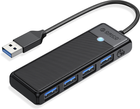 Hub USB Orico 4 x USB-A 3.0 5 Gb/s Czarny (PAPW4A-U3-015-BK-EP) - obraz 2