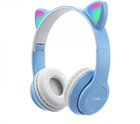 Беспроводные наушники «кошачьи уши» с микрофоном, Bluetooth-наушники Cat Ear - P-47M, Синие