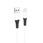 Кабель Hoco Micro USB silicone charging data cable X82 |1m, 2.4A| white