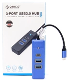 USB-C хаб Orico 2 x USB 3.0 + USB-C Синій (PWC2U-C3-015-BL-EP) - зображення 5