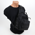 Багатофункціональна тактична нагрудна сумка Чорна - зображення 3