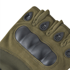Перчатки беспалые тактические Eagle из микрофибры для военных Green L - изображение 9