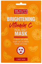 Rozjaśniająca maska z tkaniny z witaminą C Beauty Formulas 1 szt (5012251013352) - obraz 1