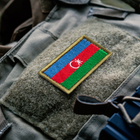 Шеврон нашивка на липучці Прапор Азербайджану, вишитий патч 3,2х5,7 см - зображення 2