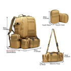 Тактичний рюкзак із підсумками "B08 oliva - Оливковий" 55 л, штурмовий рюкзак чоловічий (VS7006228) - зображення 4