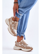 Buty sportowe damskie z siatką na platformie do kostki oddychające Contiro 36 Beżowe (5905677437591) - obraz 2