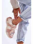Sneakersy damskie na grubej podeszwie do kostki kolorowe Chillout! 39 Beżowy/Różowy (5905677439427) - obraz 3