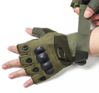 Тактичні рукавички для для ЗСУ безпальчасті Олива - зображення 3