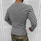 Чоловіча утеплена Тільняшка в полоску / Трикотажна Кофта на байці чорно-біла розмір XL - зображення 3