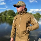 Чоловіча водонепроникна Куртка Softshell з Капюшоном та Липучками під шеврони койот розмір XL - зображення 2