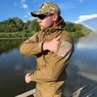 Чоловіча водонепроникна Куртка Softshell з Капюшоном та Липучками під шеврони койот розмір XL - зображення 3