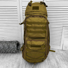 Рюкзак производный 100л с системой Molle и алюминиевым Каркасом / Водонепроницаемый Ранец Cordura койот - изображение 3