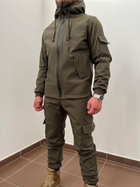 Тактичний водовідштовхувальний костюм із матеріалу Softshell (куртка + штани) L, Хакі - зображення 2