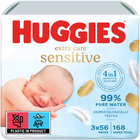 Салфетки влажные Huggies Pure Extra Care 2 + 1 (3 х 56 шт) (5029054222119)