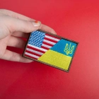 Набір шевронів 2 шт з липучкою Прапор України та США 5х8 см - зображення 3