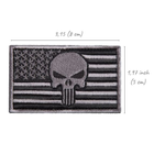 Набір шевронів 2 шт з липучкою Прапор США з черепом сірий 5х8 см - зображення 8