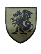 Шевроны щиток Tactic4Profi вышивка "21 ОМБР дракон" фон хаки (8*7) - изображение 1