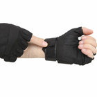 Перчатки тактические короткие мужские без пальцев Han-Wild HW72 XL с защитными вставками taktical Чёрные - изображение 4