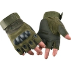 Тактичні безпалі рукавички (олива) (розмір L) - зображення 1