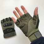 Тактичні безпалі рукавички (олива) (розмір L) - зображення 3