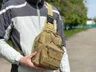 Тактичний однолямковий рюкзак міський Tactic сумка барсетка слінг із системою molle на 6 л Койот (095-coyote) - зображення 3