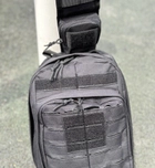 Тактичний однолямковий міський рюкзак SILVER барсетка сумка слінг із системою molle на 9 л Black (silver-003-black) - зображення 8