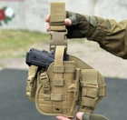 Набедренная тактическая кабура для пистолета Tactic универсальная кобура на пояс с карманом под магазин Койот (holster-1019-coyote) - изображение 1