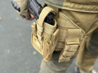 Набедренная тактическая кабура для пистолета Tactic универсальная кобура на пояс с карманом под магазин Койот (holster-1019-coyote) - изображение 4