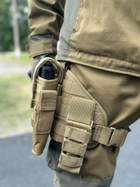Набедренная тактическая кабура для пистолета Tactic универсальная кобура на пояс с карманом под магазин Койот (holster-1019-coyote) - изображение 5