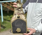 Тактический однолямочный рюкзак городской Tactic сумка барсетка слинг с системой molle на 6 л Мультикам (095-multic) - изображение 6
