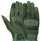 Сенсорные перчатки тактические военные-армейские Military Rangers полнопалые с защитой костяшек, боевые, с закрытыми пальцами XXL Оливковый BC-9877 - изображение 1