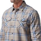 Рубашка 5.11 Tactical Gunner Plaid Long Sleeve Shirt 5.11 Tactical Badlands Tan Plaid, 2XL (Коричнева) Тактична - зображення 5