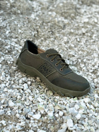 Літні шкіряні з сіткою тактичні кросівки Побратим -12 з Гербом, Олива, розмір 38 - зображення 6