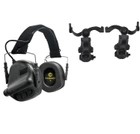 Навушники Earmor М31 + кріплення на шолом OPS Core чебурашка Чорний (Kali) - зображення 2