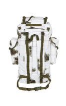 Зимний походной туристический рюкзак двулямочный полевой 65 л маскировочный водонепроницаемый с фиксирующими ремнями и лямками белая клякса (Kali) - изображение 2