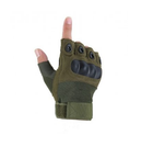 Тактичні рукавички з відкритими пальцями із захистом кісточок XL Зелені - зображення 7