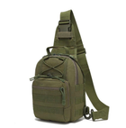 Сумка-рюкзак тактична армійська через плече 6л 28х20х14 см Зелена - зображення 2