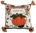 Подушка декоративна Прованс Happy Fall В'язана 45х45 см Гарбуз (29745) (4823093445437)