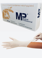 Рукавички латексні неопудрені нестерильні колір білі Medical Professional розмір М 100 штук упаковка - зображення 1