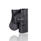 Жорстка полімерна поясна кобура кобура AMOMAX для пістолетів Glock 19/23/32/19X під праву руку. Колір: Чорний, - зображення 3