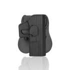 Жорстка полімерна поясна кобура кобура AMOMAX для пістолетів Glock 19/23/32/19X під праву руку. Колір: Чорний, - зображення 4