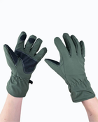Зимові тактичні рукавиці Soft-shell Олива розмір L - зображення 1