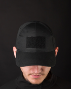 Чоловіча тактична кепка з липучкою для шеврона чорна - зображення 4