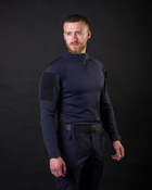 Мужская тактическая рубашка Убакс синий под шевроны армейская S - изображение 5