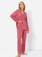 Piżama (koszula + spodnie) Aruelle Candice pajama long M Czerwono-bordowa (5905616142685) - obraz 3