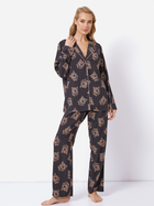 Piżama (koszula + spodnie) Aruelle Taya pajama long XL Czarna (5905616144245) - obraz 3