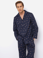 Піжама (сорочка + штани) чоловіча великих розмірів бавовняна Aruelle Benjamin pajama long 2XL Темно-синя (5905616145150) - зображення 3