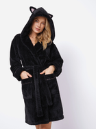 Халат жіночий великого розміру з капюшоном Aruelle Dionella bathrobe XL Чорний (5905616140711) - зображення 3