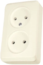 Розетка двойная без заземления Schneider Electric Prima Бежевая (WDE001140)
